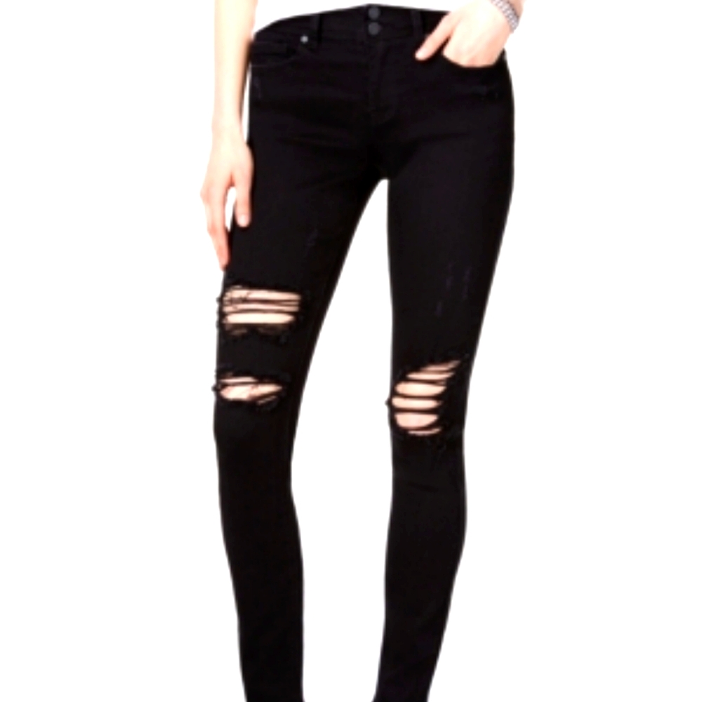 Indigo Rein Juniors' Ripped Skinny Jeans - Black